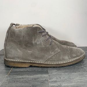 J. Crew MacAlister Shearling Lined Suede Crepe Sole Chukka Boots Mens 12